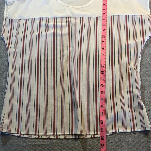 A'gaci Short Sleeve Sheer Striped T-Shirt - Picture 4 of 6